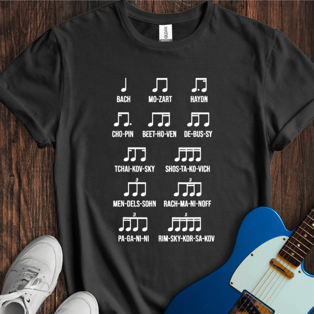 Composer Names (Rhythms) T-Shirt