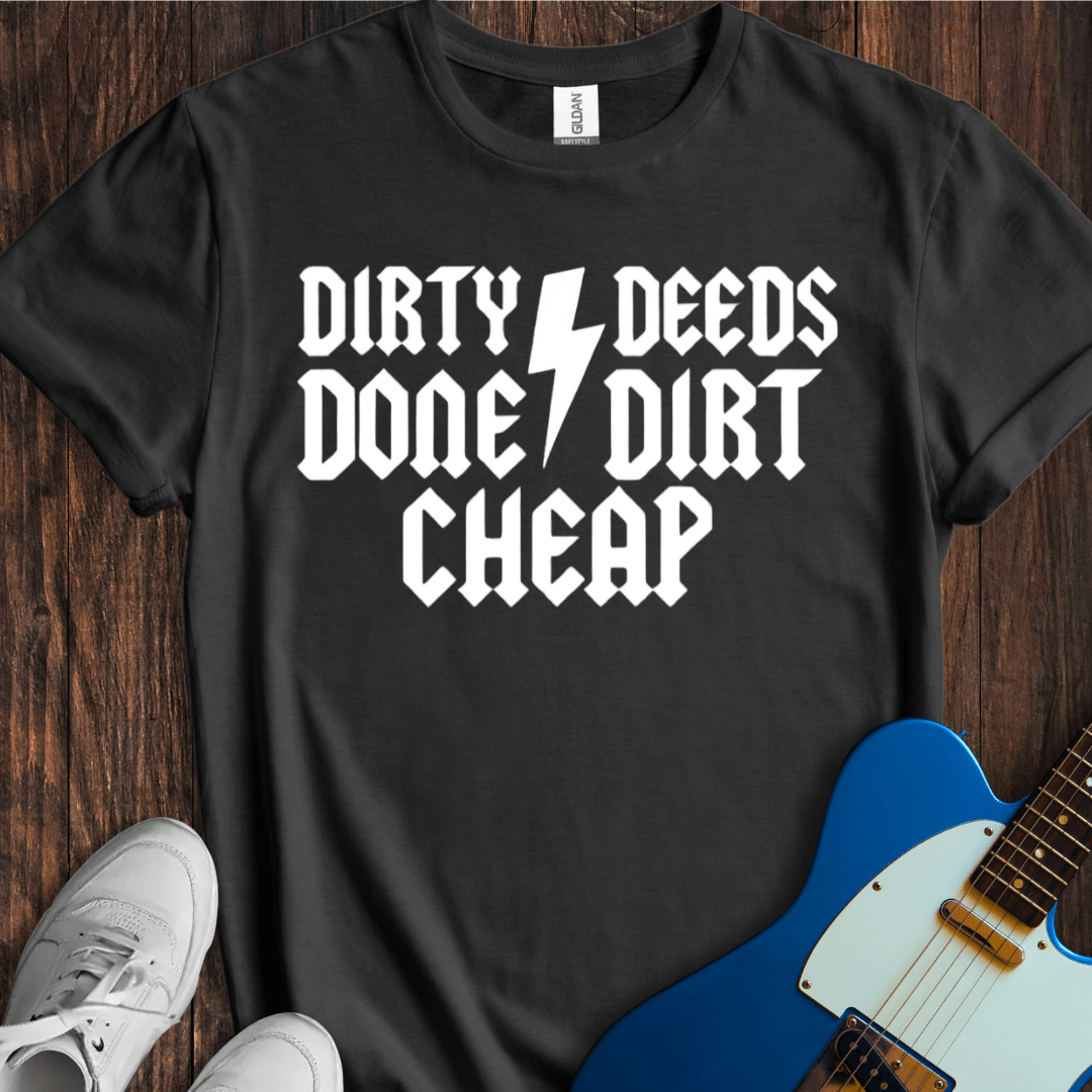 Dirty Deeds Done Dirt Cheap Graphic T-Shirt – Rock Music Tee