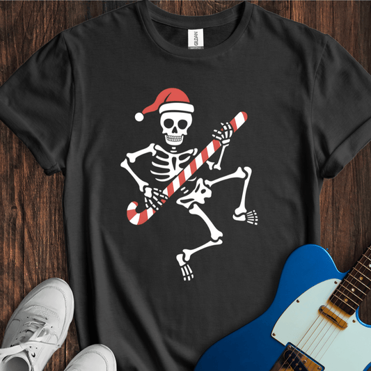 Candy Cane Skeleton Rocker T-Shirt