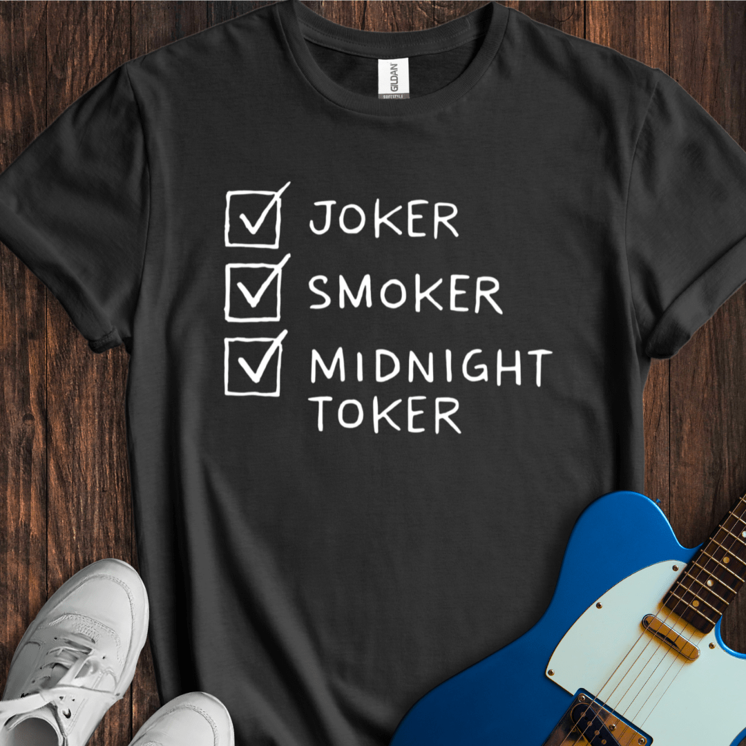 Joker Smoker Midnight Toker Graphic T-Shirt - Premium Cotton