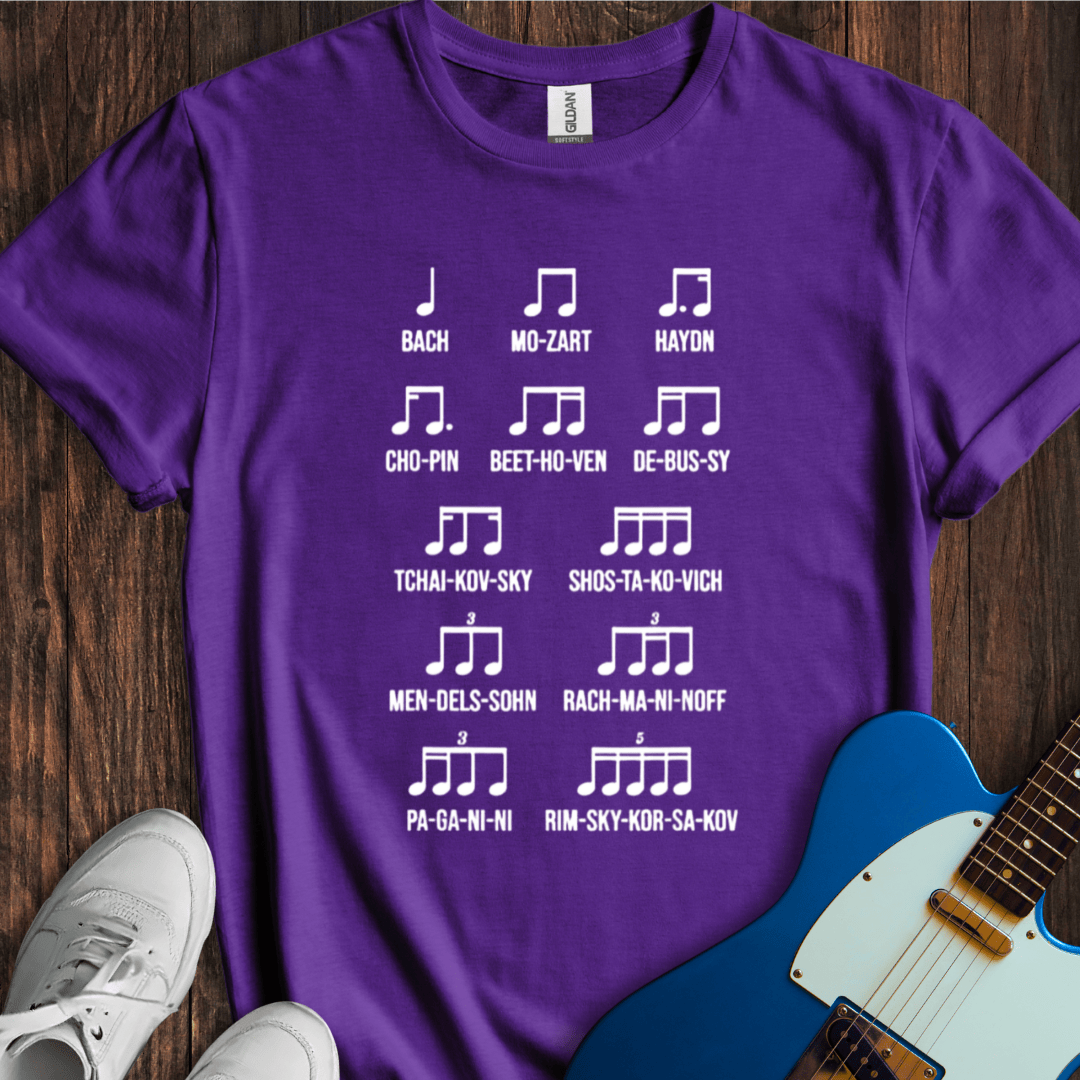 Composer Names (Rhythms) T-Shirt