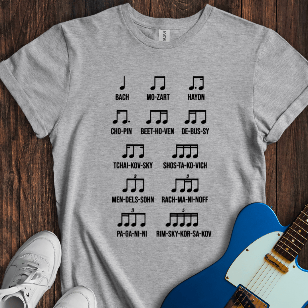 Composer Names (Rhythms) T-Shirt