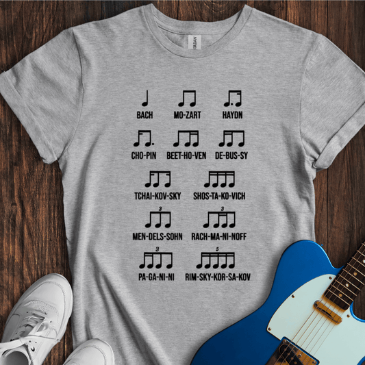 Composer Names (Rhythms) T-Shirt