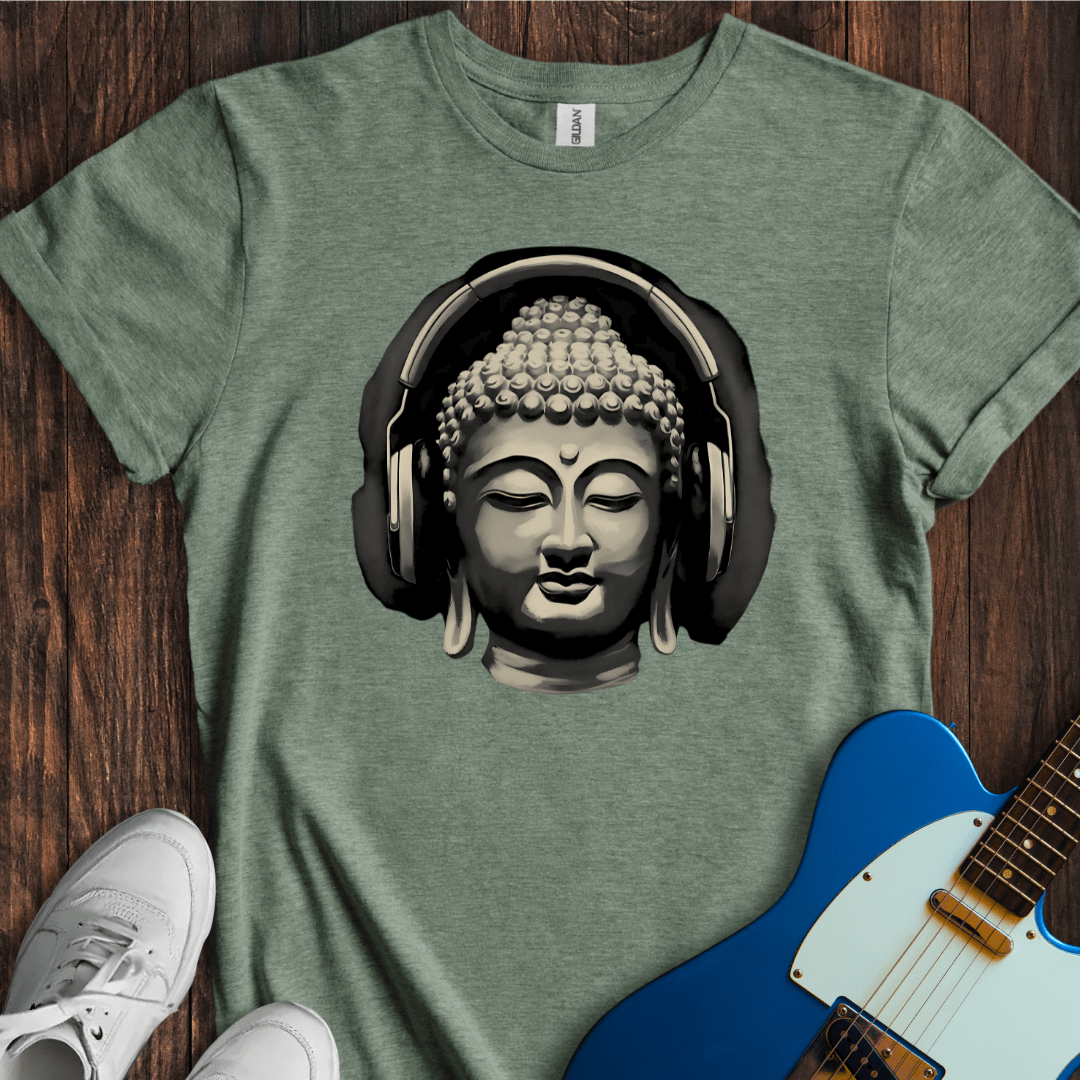 Zen Buddha Headphones T-Shirt – Modern Spiritual Music Tee