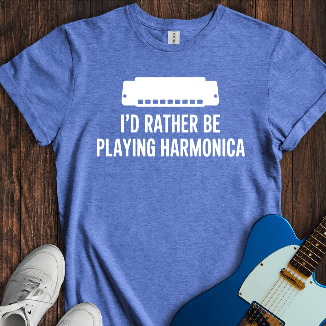 I'd Rather Be Playing Harmonica T-Shirt