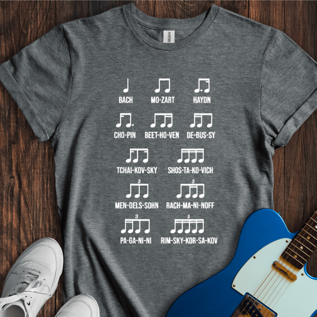 Composer Names (Rhythms) T-Shirt