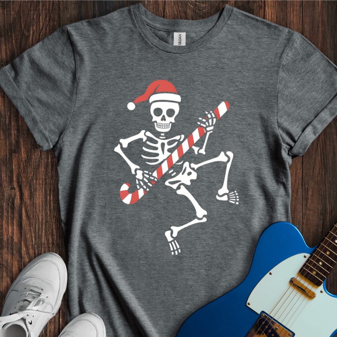 Candy Cane Skeleton Rocker T-Shirt